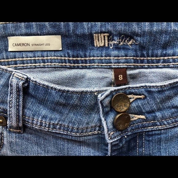 Kut From The Kloth Cameron Wide Cuff Roll Up Jean Blue Size 8 Denim - Picture 5 of 14